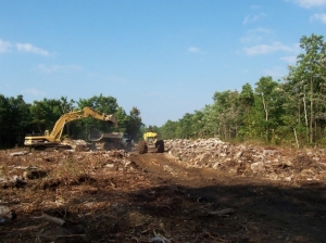 excavators clearing land